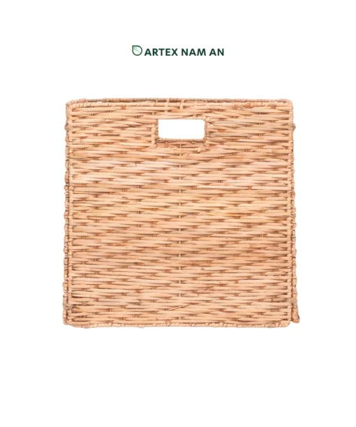 Wholesale Eco-friendly Rattan Foldable Cube Storage Basket designed for Ikea Kallax shelves and modern storage systems. Ideal for office, kitchen and bathroom organization with low MOQ for retailers, wholesalers, sourcing agents and HORECA buyers.