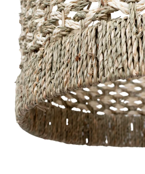 Whole Sale Seagrass with Palm leaf Pendant Lampshade for cottage farmhouse and modern interiors, ideal for home, wedding and hospitality lighting. We welcome bulk orders, OEM/ODM collaborations, and private label projects for retailers, wholesalers, sourcing agents, and HORECA buyers.