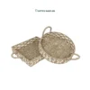 Discover Wholesale Seagrass with Palm leaf Round Storage tra for stylish kitchen and living room organization. Natural, handcrafted tray for farmhouse and bohemian décor. We welcome bulk orders, OEM/ODM collaborations, and private label projects for retailers, wholesalers, sourcing agents, and HORECA buyers.