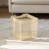 Wholesale Rattan Basket for Kallax Shelves in Off White – Woven Storage Basket with Metal Frame for Home, Office and HORECA Organization