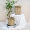 Wholesale Set of 2 Seagrass with Palm leaf Lantern, beautifully handmade and eco friendly for home décor, wedding styling and event decoration. Ideal for farmhouse, contemporary and bohemian interiors. We welcome bulk orders, OEM/ODM collaborations, and private label projects for retailers, wholesalers, sourcing agents and HORECA buyers.