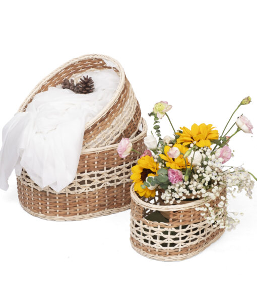 Wholesale Storage Basket made from rattan core for modern home, office, kitchen and bathroom organization in contemporary, midcentury and boho chic interiors. We welcome bulk orders, OEM/ODM collaborations, and private label projects for retailers, wholesalers, sourcing agents and HORECA buyers.