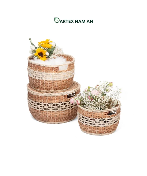 Wholesale Storage Basket made from Rattan Core and Rattan Peel for Home, Kitchen, Bathroom and HORECA Organization