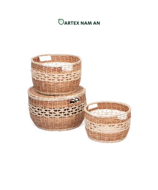 Wholesale Storage Basket made from Rattan Core and Rattan Peel for Home, Kitchen, Bathroom and HORECA Organization