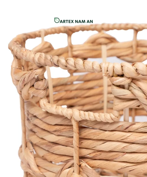 Wholesale Storage Basket made from natural water hyacinth for home, office, HORECA and retail organization in contemporary, modern, coastal and boho chic interiors. We welcome bulk orders, OEM/ODM collaborations and private label projects for retailers, wholesalers, sourcing agents and hospitality buyers.