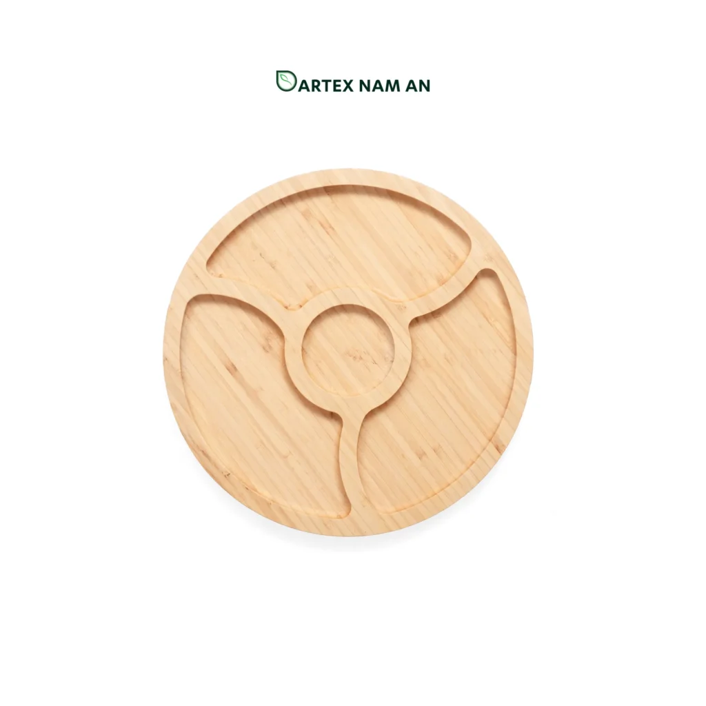Wholesale Bamboo Serving Tray Round for Charcuterie, Kitchen and HORECA Dining Service