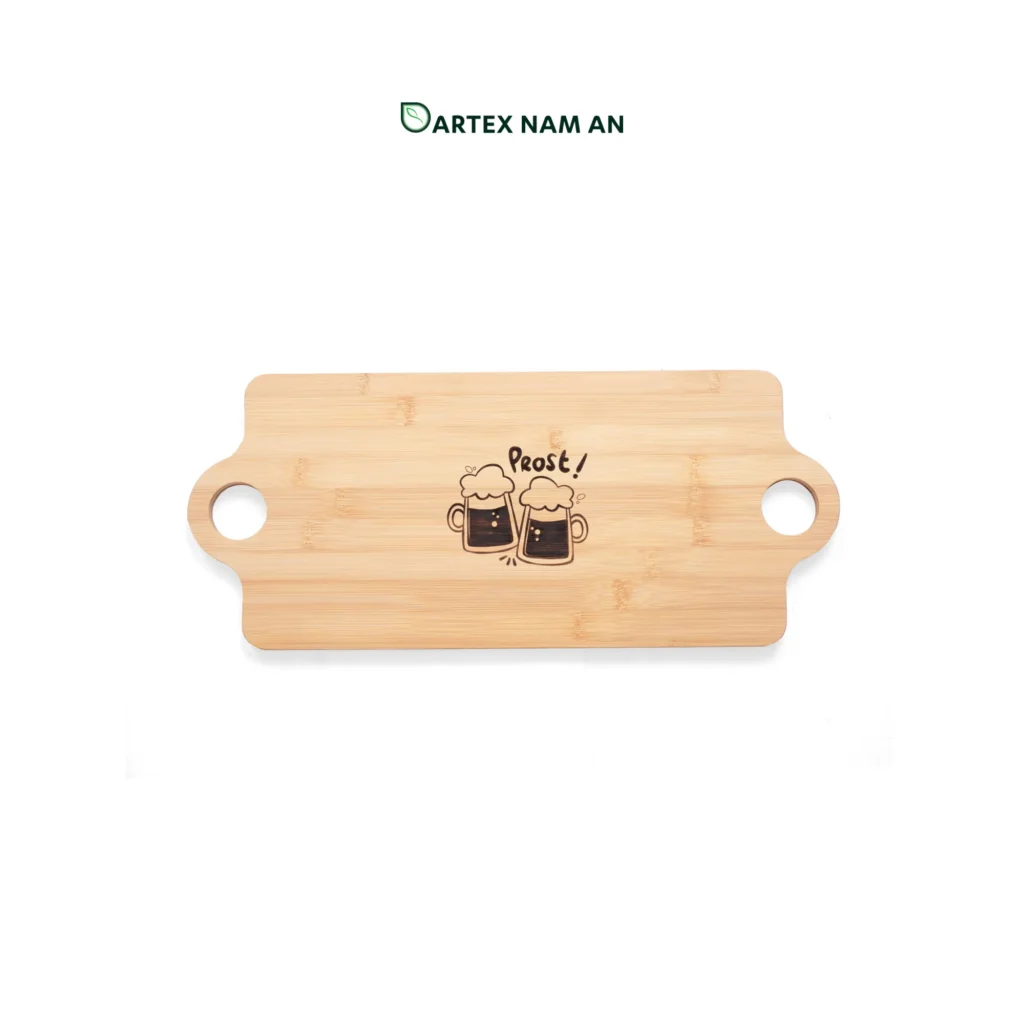 Wholesale Bamboo Serving Tray with laser engraved Oktoberfest theme for charcuterie, snacks, beer service and casual dining. Multifunctional tray and cutting board for home, bar, restaurant and hotel use. We welcome bulk orders, OEM/ODM collaborations and private label projects for retailers, wholesalers, sourcing agents and HORECA buyers.