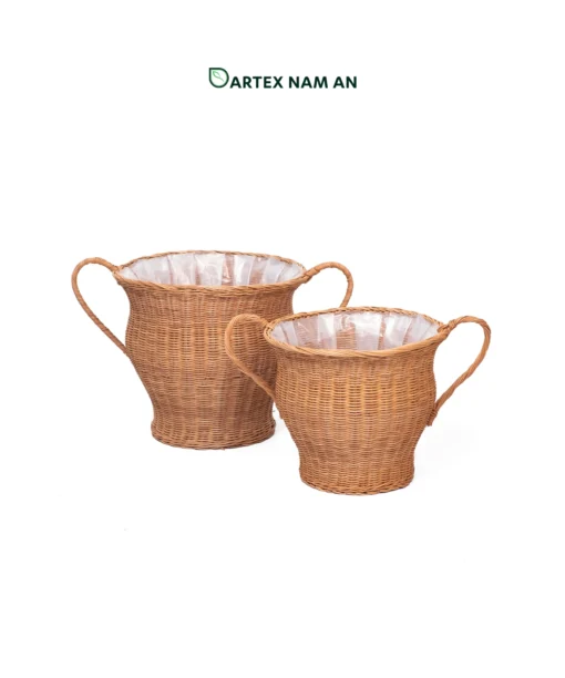 Wholesale Planter made from Rattan with Handles Mediterranean Inspired for Indoor Garden, Home, Office and HORECA Décor