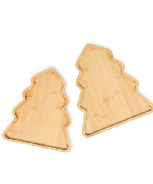 Wholesale Bamboo Serving Tray Set of 2 Christmas Edition for Home, Office and HORECA Dining