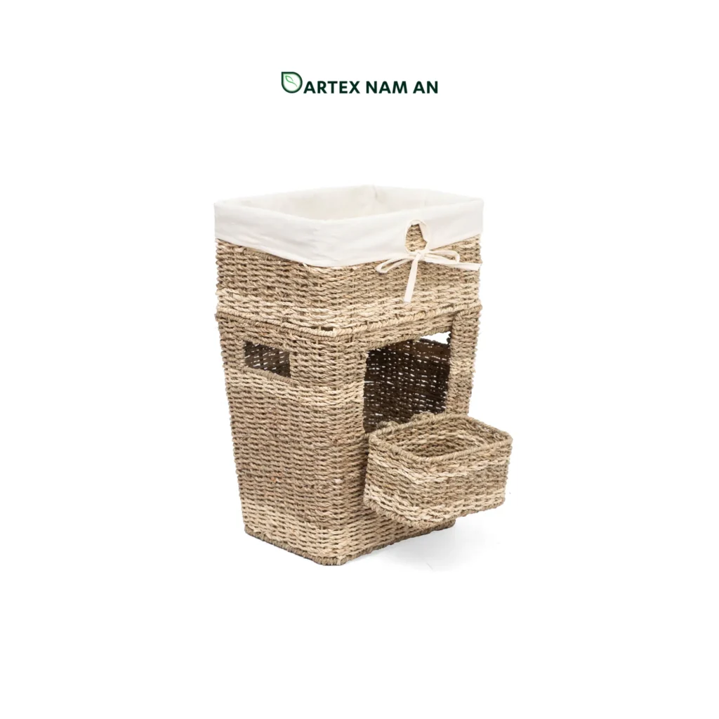 Wholesale Storage Basket stacked set made from natural seagrass and palm leaf for home, office, HORECA and retail organization. Ideal for contemporary, modern, coastal and boho chic interiors. We welcome bulk orders, OEM/ODM collaborations and private label projects for retailers, wholesalers, sourcing agents and hospitality buyers.