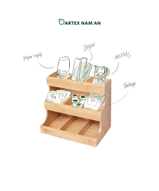 Order storage containers in bulk made from FSC certified bamboo for coffee capsule and tea bag organization at drink stations, bars, offices and HORECA venues. Ideal for minimalist and modern interiors. We welcome bulk orders, OEM/ODM collaborations and private label projects for retailers, wholesalers, sourcing agents and hospitality buyers.