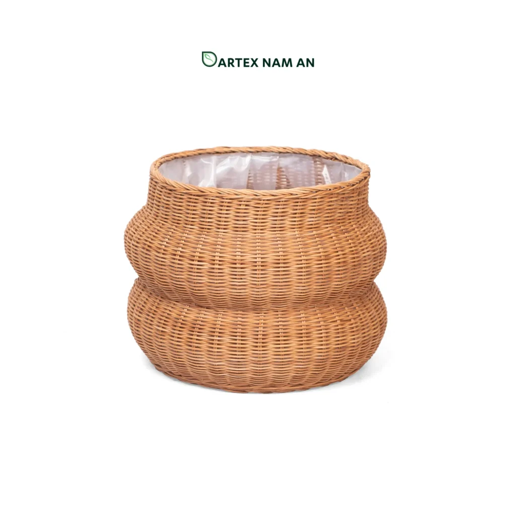 Wholesale Planter made from Rattan Core with Nylon Lining for Indoor Garden, Lobby and HORECA Decoration