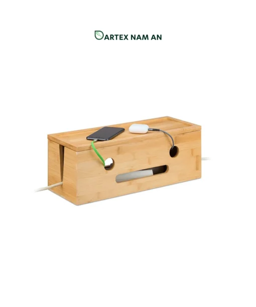 Storage Containers in Bulk for Charging Station in FSC Bamboo for Home, Office and HORECA Organization