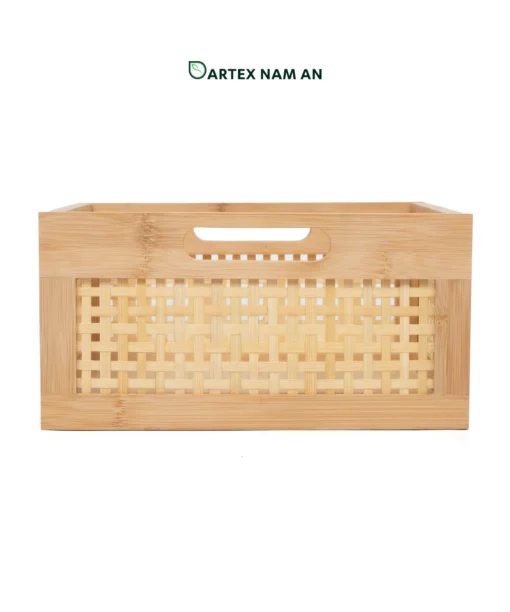 Optimize shipping costs and storage space with our knock-down Wholesale Storage Basket. Crafted from sustainable natural bamboo with breathable woven panels and dual handles. Ideal for HORECA, modern offices, and home retail. Flat-pack design ensures low freight costs. Bulk ready.