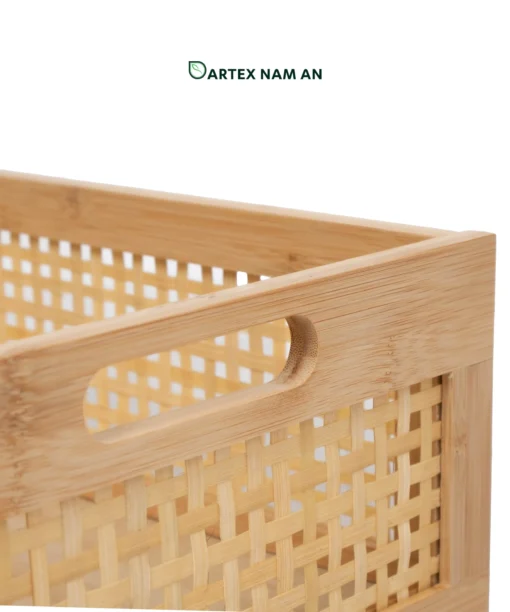 Optimize shipping costs and storage space with our knock-down Wholesale Storage Basket. Crafted from sustainable natural bamboo with breathable woven panels and dual handles. Ideal for HORECA, modern offices, and home retail. Flat-pack design ensures low freight costs. Bulk ready.