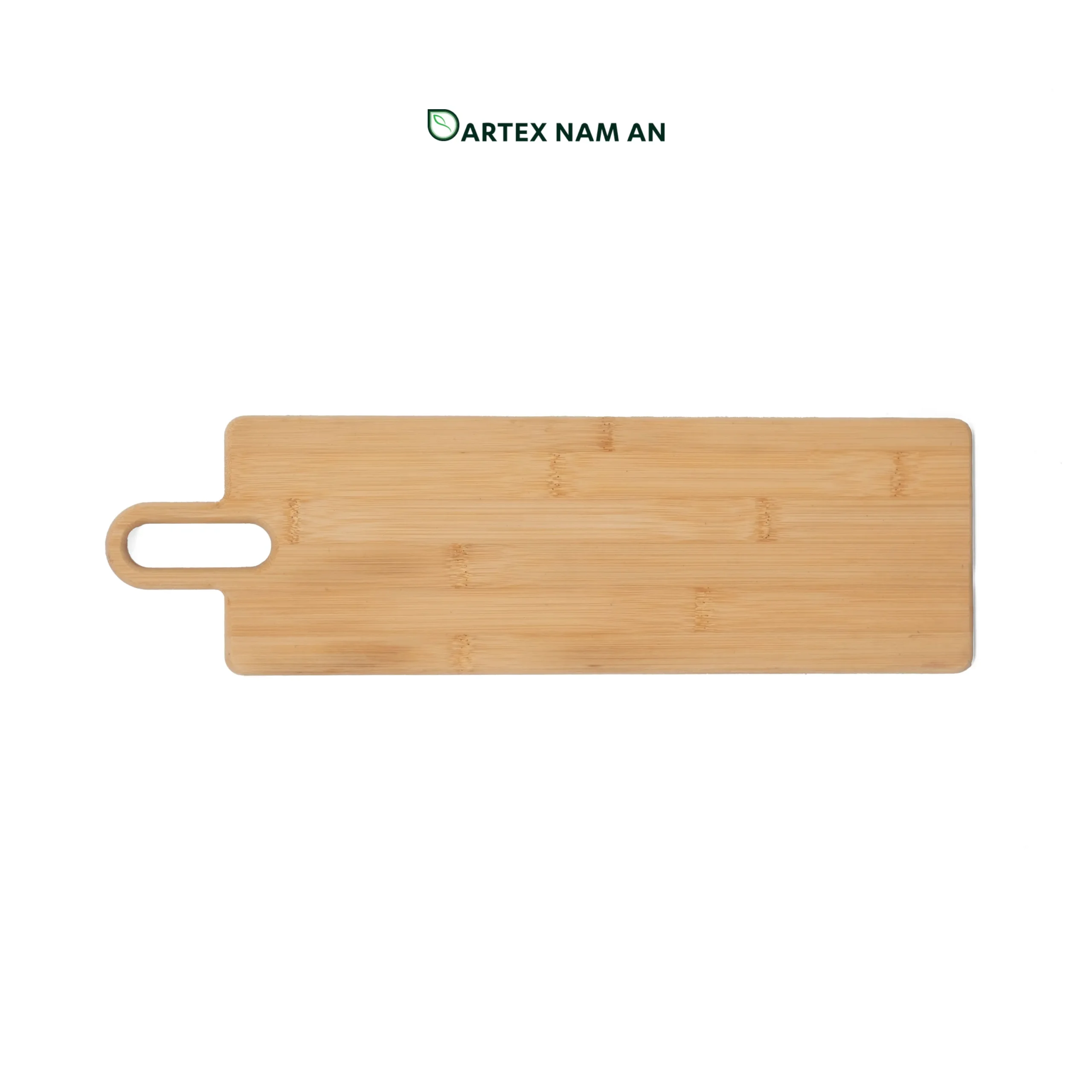 DSCF1830 Boost table efficiency with our elongated natural bamboo Wholesale Serving Tray. Featuring a crisp geometric rectangle profile and a sturdy paddle handle. Perfect for space-saving food service in HORECA, corporate pantries, and modern retail collections. Durable, eco-friendly, and ready for bulk orders.