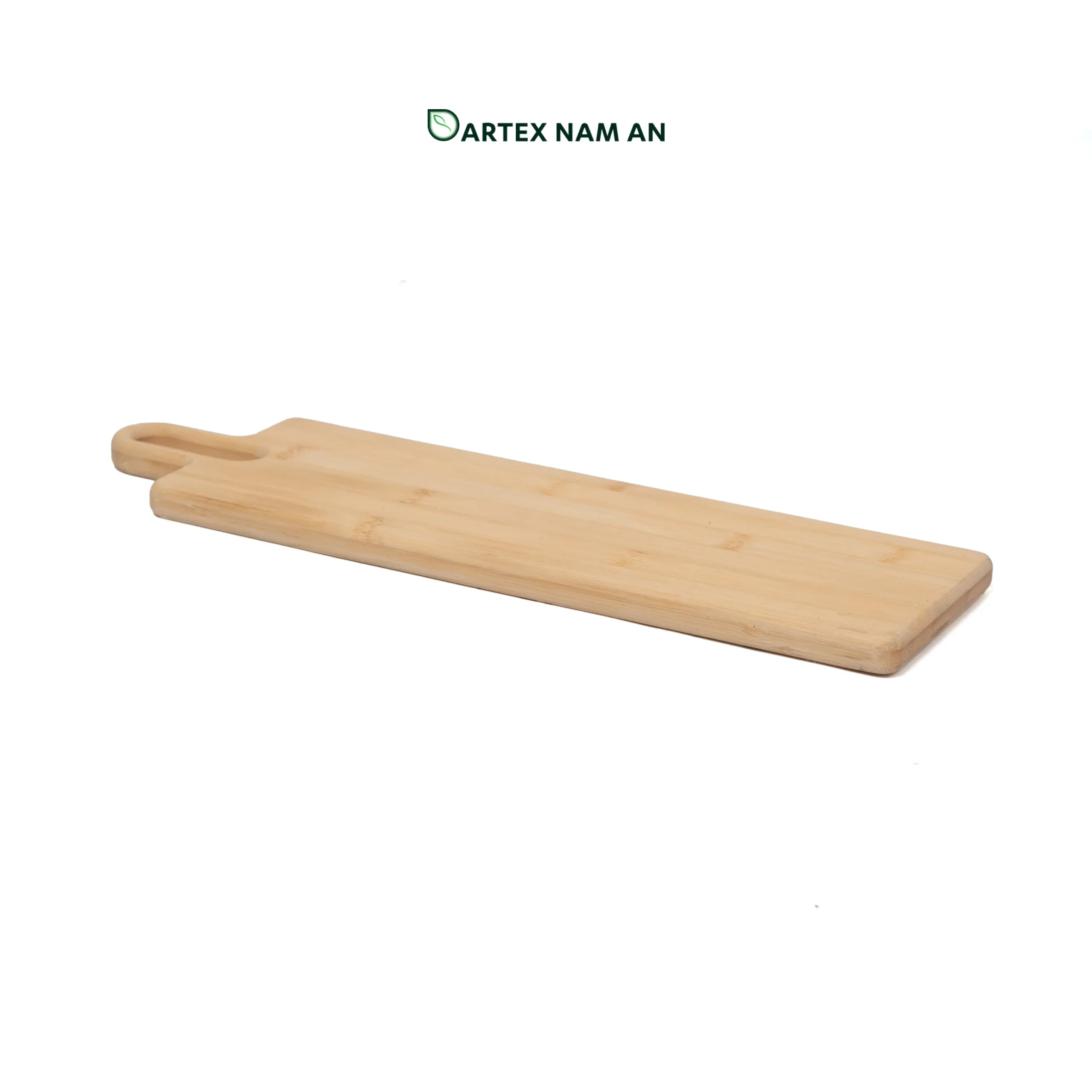 DSCF1833 Boost table efficiency with our elongated natural bamboo Wholesale Serving Tray. Featuring a crisp geometric rectangle profile and a sturdy paddle handle. Perfect for space-saving food service in HORECA, corporate pantries, and modern retail collections. Durable, eco-friendly, and ready for bulk orders.