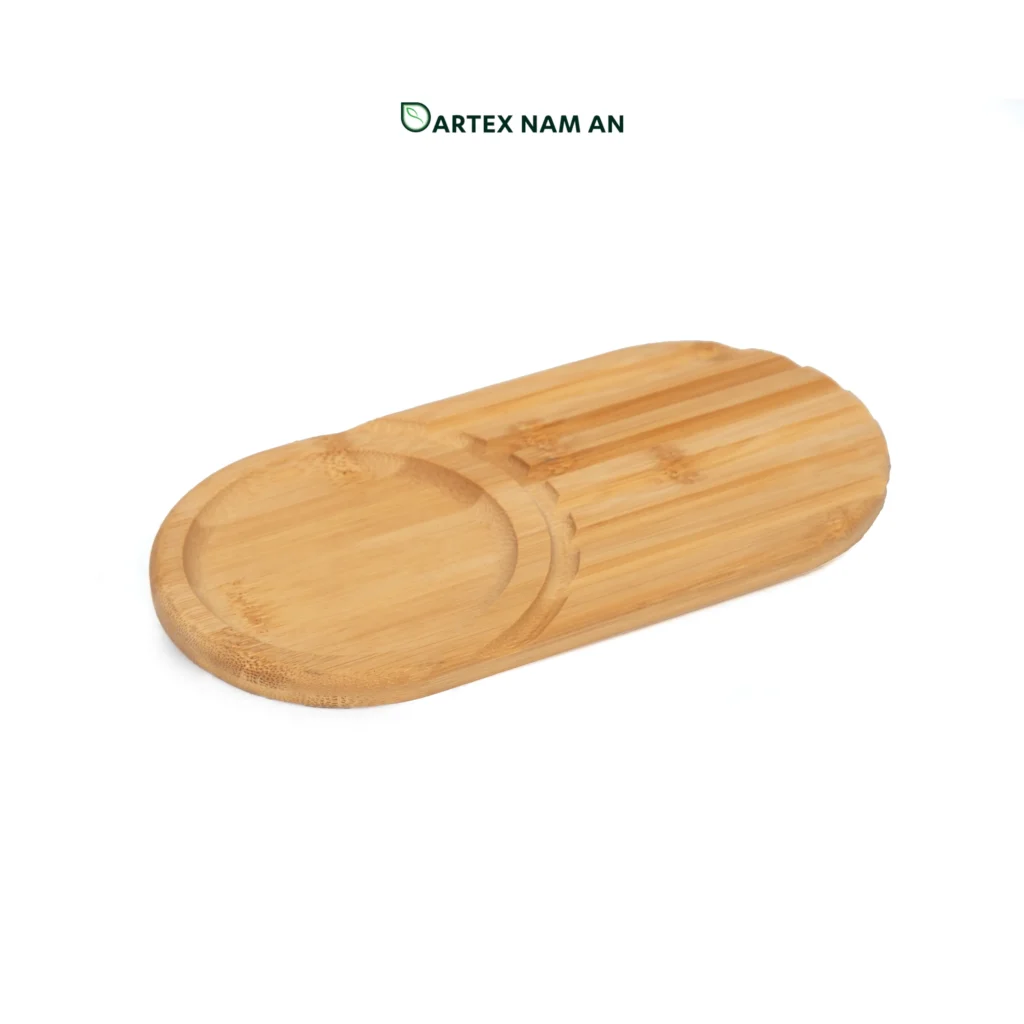 Expand your inventory with our individual-sized Wholesale Serving Tray crafted from 100% natural bamboo. Features a smart mug holder and pastry section. Perfect for cafes, hotels, office breakrooms, and retail. Fits Japandi, Scandinavian, and Minimalist interior styles. Contact for bulk pricing.