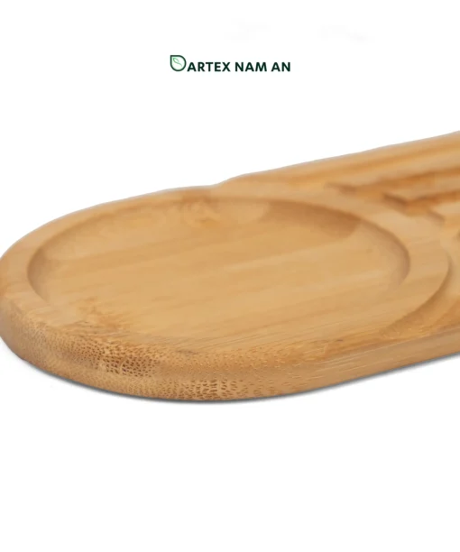 Expand your inventory with our individual-sized Wholesale Serving Tray crafted from 100% natural bamboo. Features a smart mug holder and pastry section. Perfect for cafes, hotels, office breakrooms, and retail. Fits Japandi, Scandinavian, and Minimalist interior styles. Contact for bulk pricing.