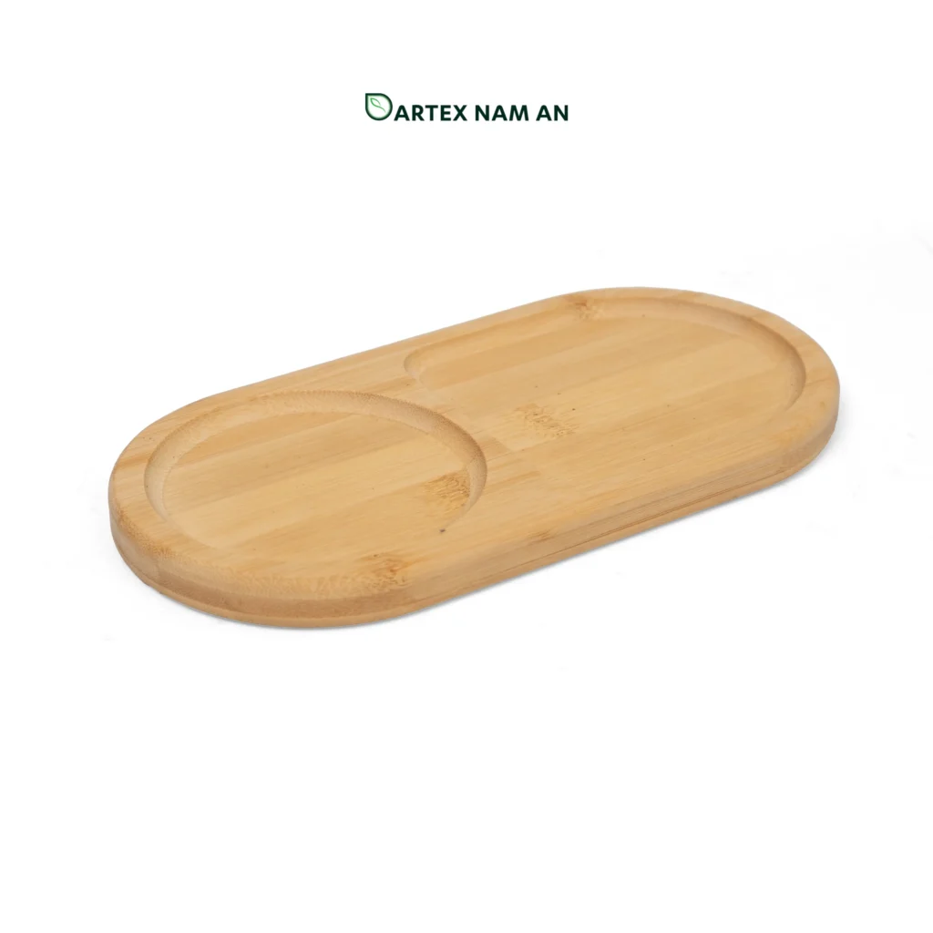 Expand your inventory with our individual-sized Wholesale Serving Tray crafted from 100% natural bamboo. Features a smart mug holder and pastry section. Perfect for cafes, hotels, office breakrooms, and retail. Fits Japandi, Scandinavian, and Minimalist interior styles. Contact for bulk pricing.