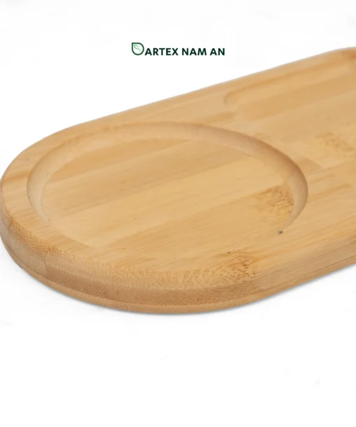 Expand your inventory with our individual-sized Wholesale Serving Tray crafted from 100% natural bamboo. Features a smart mug holder and pastry section. Perfect for cafes, hotels, office breakrooms, and retail. Fits Japandi, Scandinavian, and Minimalist interior styles. Contact for bulk pricing.