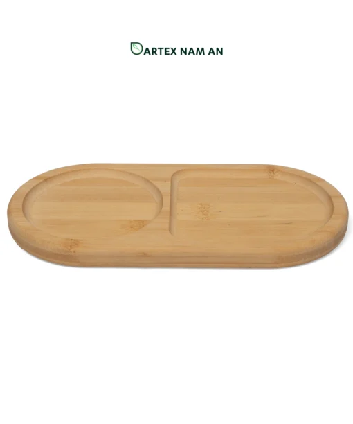 Expand your inventory with our individual-sized Wholesale Serving Tray crafted from 100% natural bamboo. Features a smart mug holder and pastry section. Perfect for cafes, hotels, office breakrooms, and retail. Fits Japandi, Scandinavian, and Minimalist interior styles. Contact for bulk pricing.