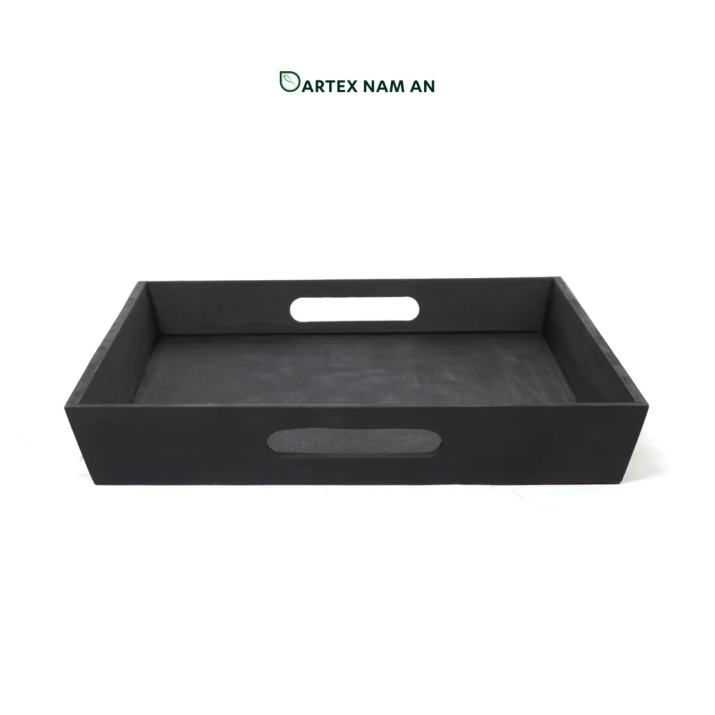 Wholesale Serving Tray in Black with Integrated Handles for HORECA, Office, and Home