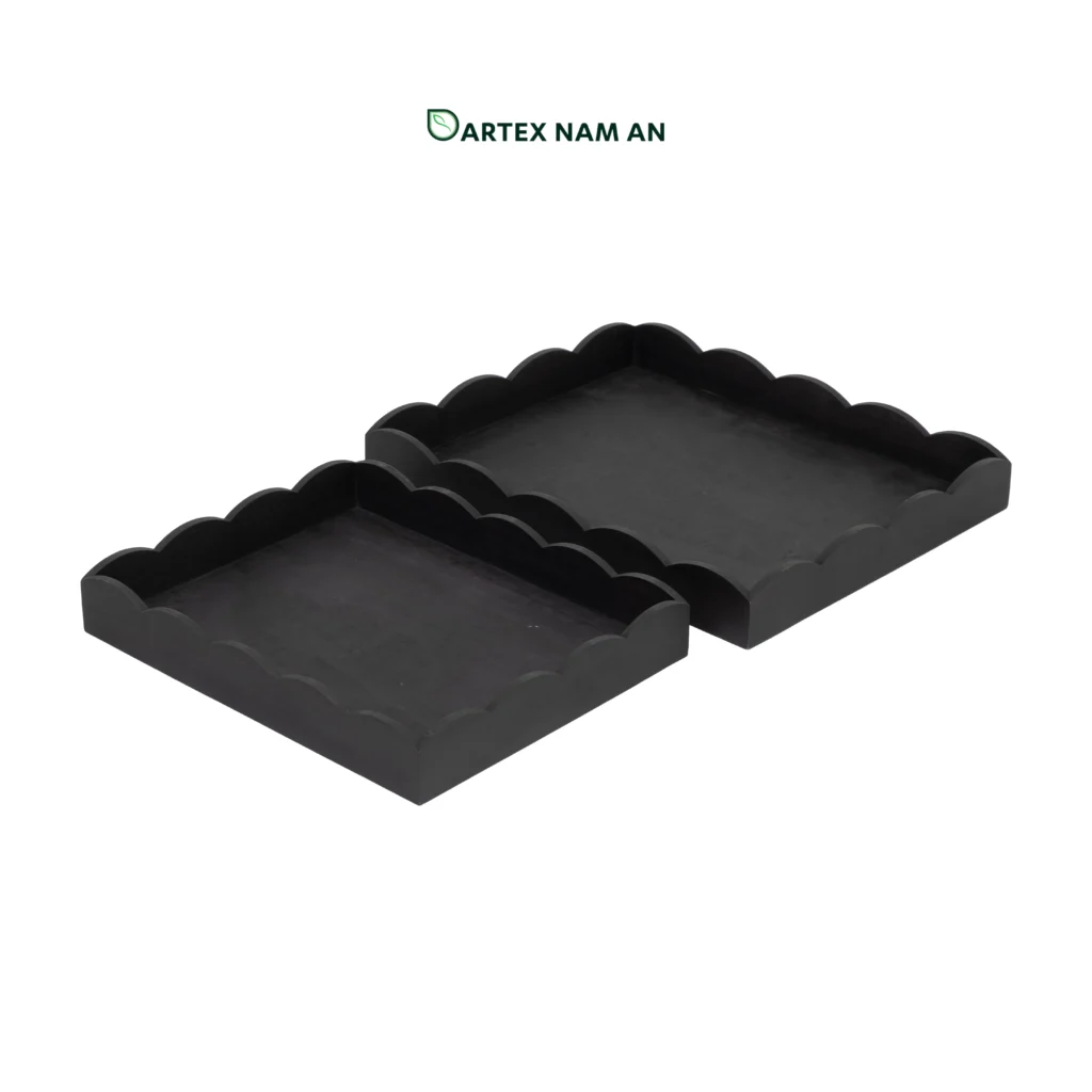 Wholesale Serving Tray in Black Set of 2 for HORECA, Corporate Office, and Retail