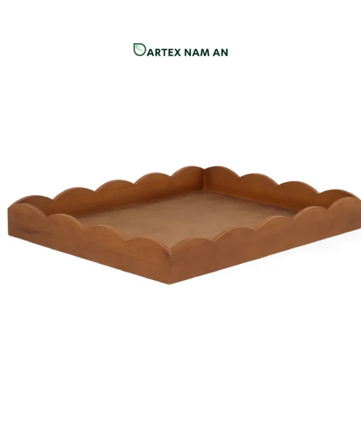 Discover our premium Wholesale Serving Tray crafted from sustainable natural bamboo with a sophisticated black finish. Featuring a unique scalloped "wavy" edge, this eco-friendly tray is perfect for HORECA, office hospitality, and retail. Durable, stylish, and ideal for Japandi or Minimalist interiors. Bulk pricing available.