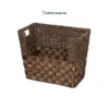 Optimize vertical shelf space with our stackable Wholesale Storage Basket. Handwoven from dark brown seagrass and water hyacinth with an accessible front-loading scoop design. Ideal for HORECA amenities, modern office sorting, and retail display. Bulk ready.