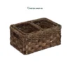 Optimize your shelf displays with our 3-piece nesting Wholesale Storage Basket set. Handwoven from natural dark brown seagrass and water hyacinth. Features 1 large basket and 2 companion insert bins. Ideal for HORECA amenities, corporate office sorting, and retail inventory. Bulk pricing available.