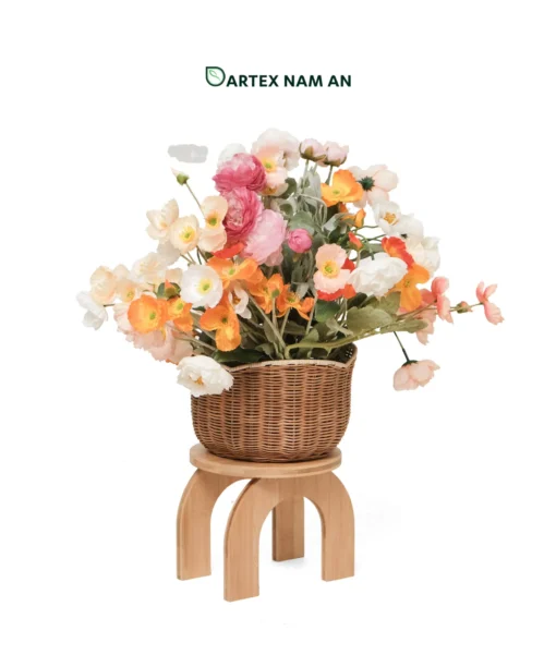 Elevate your inventory with our premium Wholesale Plant Stand crafted from 100% natural bamboo. Features a modern round top and unique contemporary arched legs. Ideal for Japandi, Scandinavian, and Minimalist interior styling. Durable, sustainable, and perfect for commercial or residential sourcing.