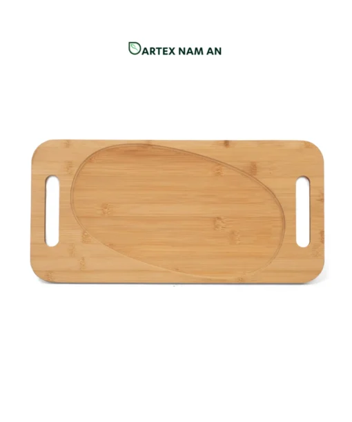 Wholesale Serving Tray Natural Bamboo with Dual Handles and Oval Recess for HORECA, Home, and Retail