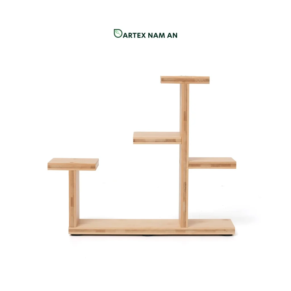 Maximize countertop and desktop real estate with our multi-level Wholesale Shelf Made From Bamboo. Handcrafted from premium natural laminated bamboo, this 4-platform stepped display riser is perfect for corporate office desks, HORECA vanity staging, and lifestyle retail merchandise. Durable, eco-friendly, and bulk-ready.