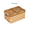 Optimize commercial countertops with our 3-piece modular Wholesale Storage Basket set. Handwoven from natural water hyacinth and paper cord with a durable structured base. Includes 1 large master tray and 2 side-by-side insert bins. Ideal for HORECA amenities, office storage, and retail shelves. Bulk ready.