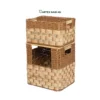 Optimize commercial vertical space with our modular Wholesale Storage Basket tower. Handwoven from water hyacinth and paper cord with a solid bamboo mid-lid. Features a front-loading base bin. Perfect for HORECA, offices, and retail. Bulk ready.