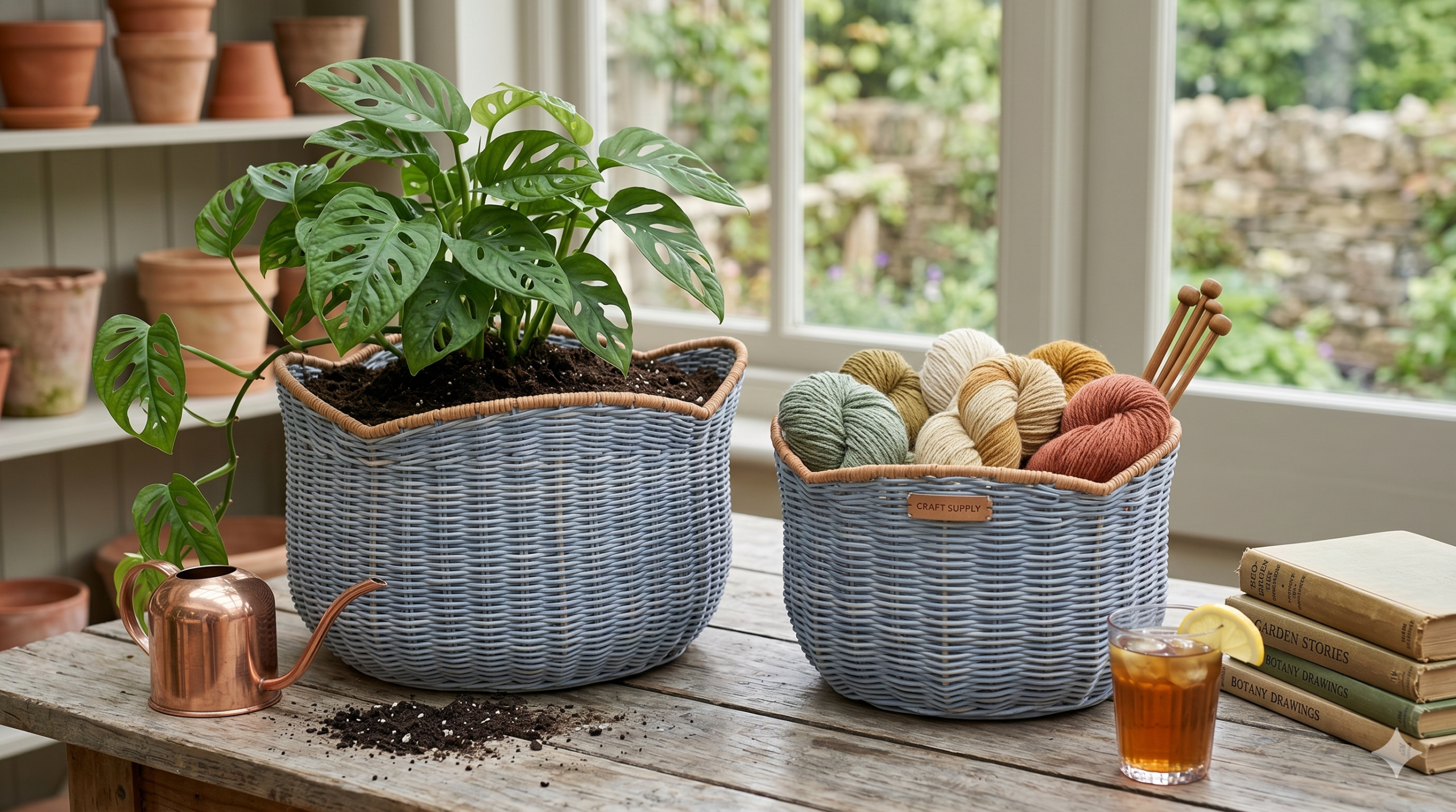Wholesale OEM & ODM Premium Handmade Natural Rattan Storage Basket Planter for Household and HORECA Supply