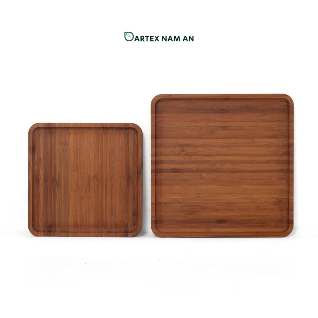 Premium-grade wholesale serving tray made from carbonized bamboo. Durable, eco-friendly, artisanal finish for HORECA, retail & home use. Bulk orders welcome.