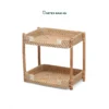 Maximize vertical countertop space with our 2-tier Wholesale Rattan Shelf. Hand-crafted from premium natural rattan with sturdy pole legs and woven basket tray tiers. Ideal for HORECA refreshment stations, corporate office desks, and modern home retail. Bulk ready.