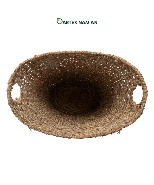 Source direct from a leading vietnam wholesaler. Our eco-friendly Wholesale Laundry Basket is handwoven from premium-grade natural seagrass with a curved rim and integrated handles. High-quality artisanal hamper for HORECA, offices, and home retail. Bulk order ready.
