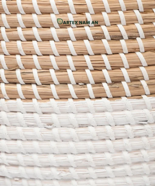 Expand your inventory with our eco-friendly Wholesale Rattan Basket set of 2. Featuring artisanal two-tone handweaving and decorative floral inlay lids. High-quality, premium-grade storage solution for HORECA, corporate offices, and home retail. Bulk order ready.
