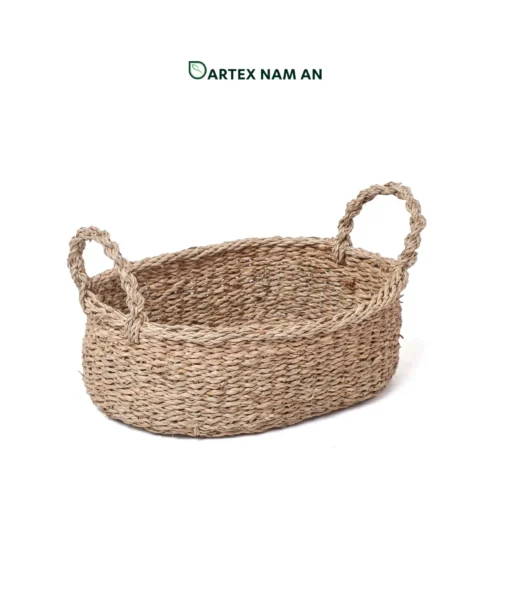 Upgrade your inventory with our low-profile Wholesale Storage Basket set of 3. Handwoven from natural fibers, this Wholesale Seagrass Basket set provides durable bulk seagrass storage baskets for HORECA table service, office organization, and retail shelves. Bulk order ready.