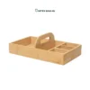 Streamline countertop organization with our natural bamboo Wholesale Storage Caddy. Features divided compartments and a center handle for towels, cutlery, office supplies, and HORECA table service. Bulk trade ready.