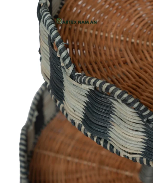 Maximize vertical table presentation with our 2-tier Wholesale Serving Tray. Handwoven from natural rattan with scalloped rims and a top ring handle for HORECA buffets, corporate offices, and lifestyle home retail. Bulk order ready.