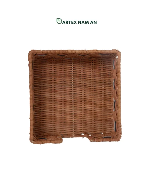 Organize vanity tops and active desks with our natural rattan Wholesale Tray. Featuring a front access cutout, this versatile wholesale paper tray and wholesale basket caddy is engineered for HORECA guest amenities, corporate office sorting, and modern home retail. Bulk order ready.