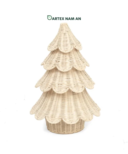 Expand seasonal inventory with our nestable Wholesale Rattan Christmas Tree. Featuring a 5-tier scalloped design in cream rattan, it nests flat for low-cost bulk shipping and premium HORECA holiday staging. Bulk ready.