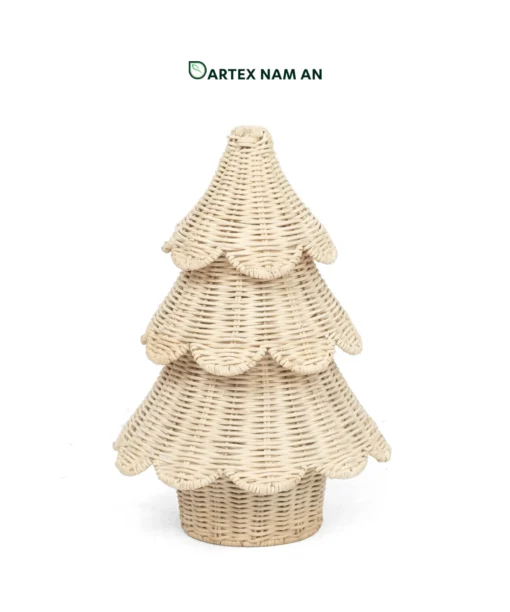 Expand seasonal inventory with our nestable Wholesale Rattan Christmas Tree. Featuring a 5-tier scalloped design in cream rattan, it nests flat for low-cost bulk shipping and premium HORECA holiday staging. Bulk ready.