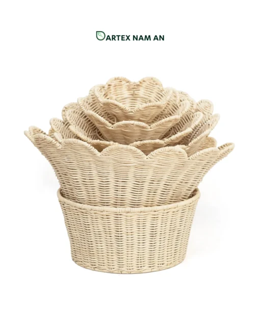 Expand seasonal inventory with our nestable Wholesale Rattan Christmas Tree. Featuring a 5-tier scalloped design in cream rattan, it nests flat for low-cost bulk shipping and premium HORECA holiday staging. Bulk ready.
