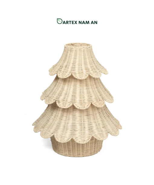 Expand seasonal inventory with our nestable Wholesale Rattan Christmas Tree. Featuring a 5-tier scalloped design in cream rattan, it nests flat for low-cost bulk shipping and premium HORECA holiday staging. Bulk ready.