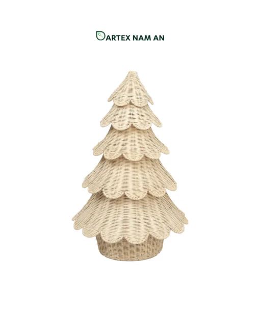 Expand seasonal inventory with our nestable Wholesale Rattan Christmas Tree. Featuring a 5-tier scalloped design in cream rattan, it nests flat for low-cost bulk shipping and premium HORECA holiday staging. Bulk ready.